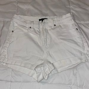 forever 21 white jean shorts